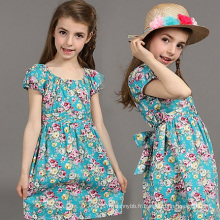 2016 été enfants robe fleur impression filles robe